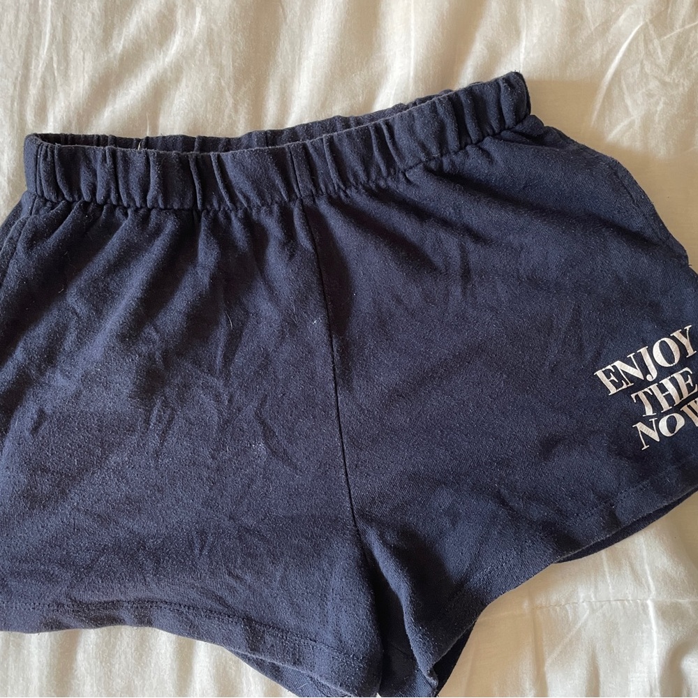 Garage Navy High Waist Shorts